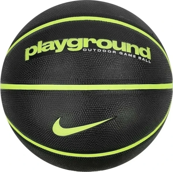Баскетбольний м'яч Nike EVERYDAY PLAYGROUND 8P DEFLATED чорно-салатовий Розмір 7 N.100.4498.085.07