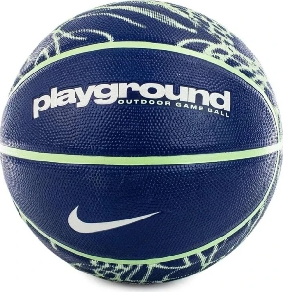 Баскетбольний м'яч Nike EVERYDAY PLAYGROUND 8P GRAPHIC DEFLATED темно-синьо-лаймовий Розмір 7 N.100.4371.473.07
