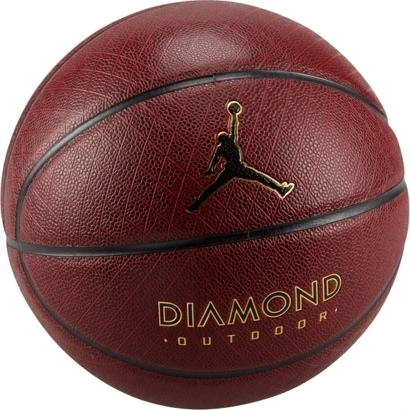 Баскетбольный мяч Nike JORDAN DIAMOND OUTDOOR 8P DEFLATED темно-коричнево-золотой Размер 7 J.100.8252.891.07