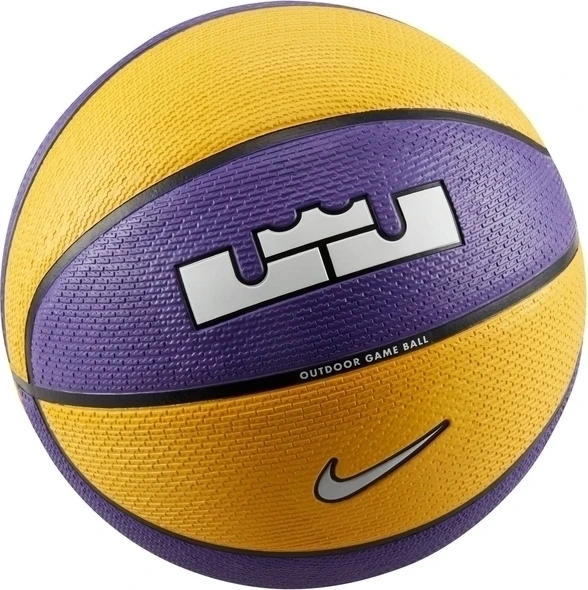 Баскетбольний м'яч Nike PLAYGROUND 2.0 8P L JAMES DEFLATED фіолетово-жовтий Розмір 7 N.100.4372.575.07