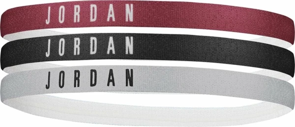 Пов'язки на голову Nike JORDAN HEADBANDS 3 PK GYM біла, чорна, бордова (3 штуки) J.000.3599.626.OS