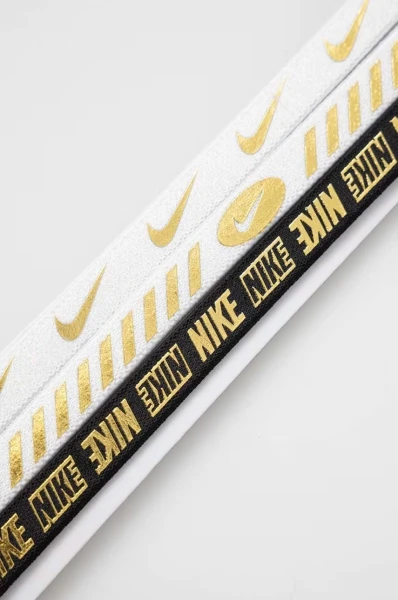 Пов'язки на голову Nike HEADBANDS 3.0 3 PK METALLIC біло-золоті, чорно-золота (3 штуки) N.100.4527.112.OS