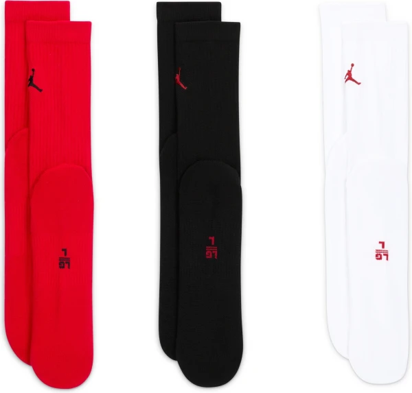 Шкарпетки Nike JORDAN EVERYDAY CREW SOCKS білі, чорні, червоні (3 пари) DX9632-918