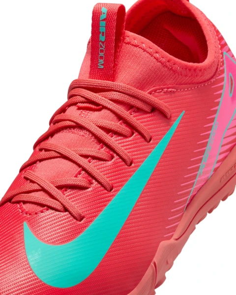 Сороконіжки (шиповки) дитячі Nike JR MERCURIAL ZOOM VAPOR 16 ACADEMY TF червоно-рожево-бірюзові FQ8284-800