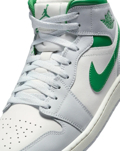 Кроссовки Nike AIR JORDAN 1 MID светло-серо-бело-зеленые DQ8426-142