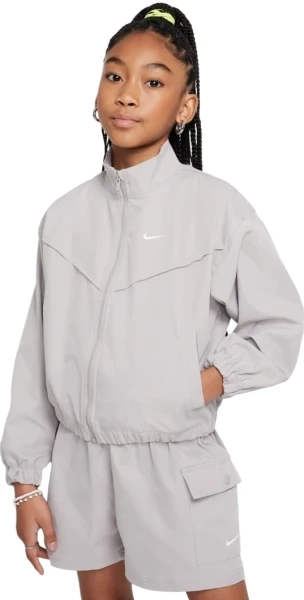 Куртка подростковая Nike SPORTSWEAR OVERSIZED LIGHTWEIGHT JACKET светло-серая FZ5557-009