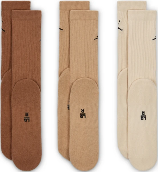 Шкарпетки Nike JORDAN EVERYDAY CREW SOCKS коричнево-бежеві (3 пари) DX9632-923