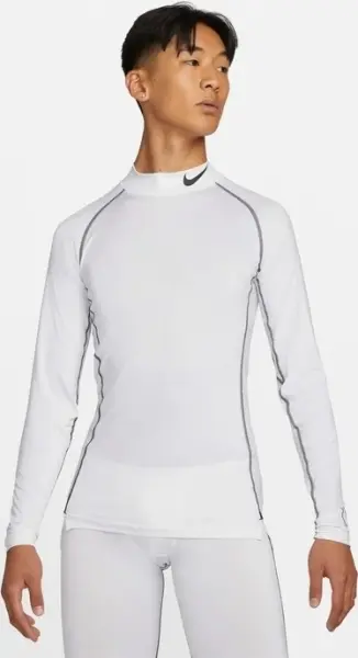 Термобелье футболка с длинным рукавом Nike PRO DRI-FIT белая DD1986-100