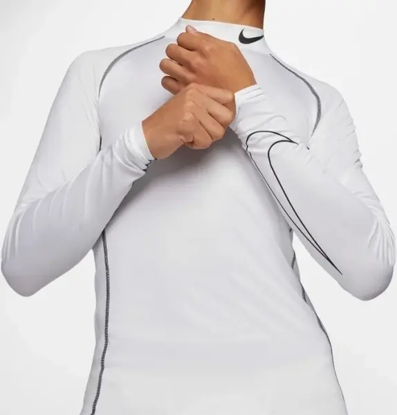 Термобелье футболка с длинным рукавом Nike PRO DRI-FIT белая DD1986-100