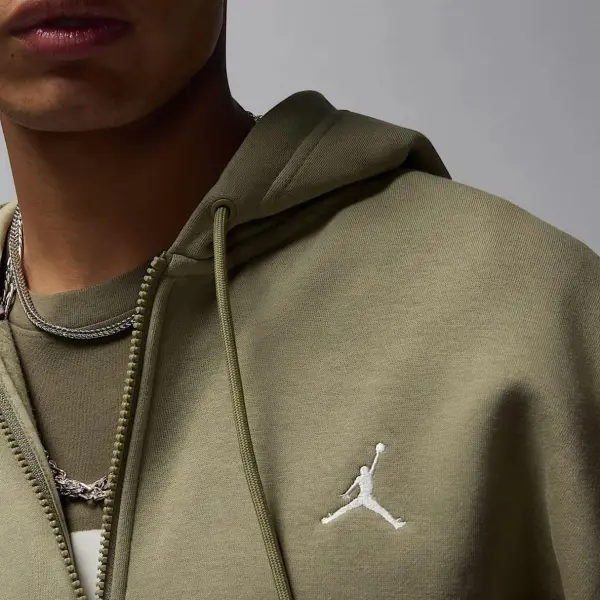 Толстовка Nike JORDAN BROOKLYN FLEECE FULL-ZIP HOODIE оливкова FV7289-205