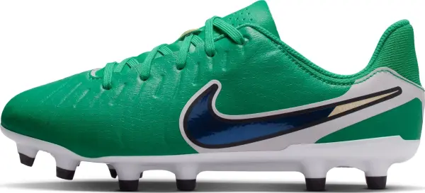 Бутсы детские Nike JR TIEMPO LEGEND 10 ACADEMY FG/MG LV8 зелено-белые HJ7190-300