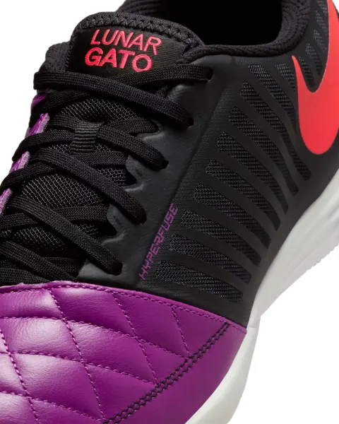 Футзалки (бампи) Nike LUNAR GATO II фіолетово-чорно-червоні 580456-502