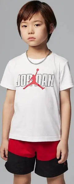 Комплект летний детский Nike JORDAN STACKED MIXED SET бело-красно-черный 85D767-R78