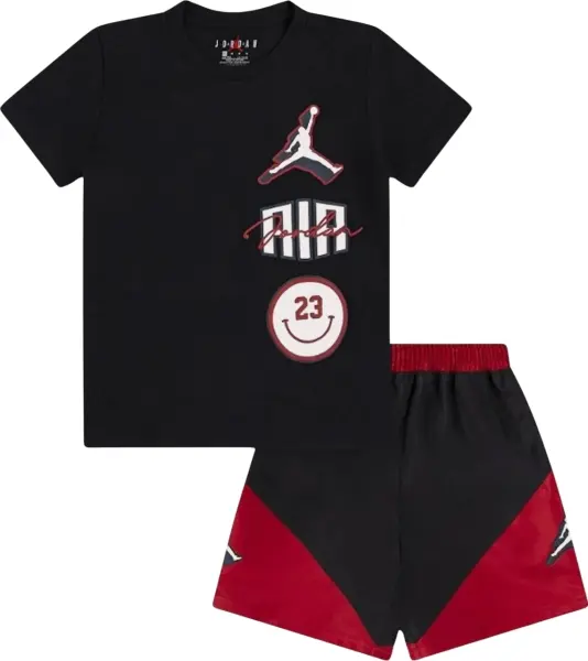 Комплект літній дитячий Nike JORDAN STACKED PLAY чорно-червоний 85D768-023