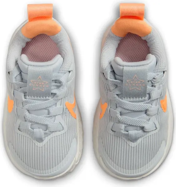 Кроссовки детские Nike STAR RUNNER 4 NN (TD) серо-оранжевые DX7616-008