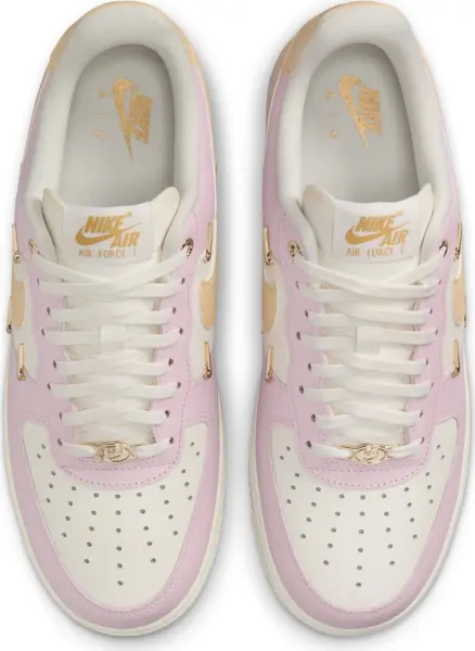 Кросівки жіночі Nike AIR FORCE 1 '07 LX світло-рожево-біло-золоті IB2574-600