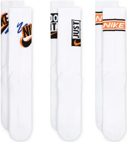 Шкарпетки Nike EVERYDAY PLUS CREW SOCKS білі (3 пари) HJ9339-901