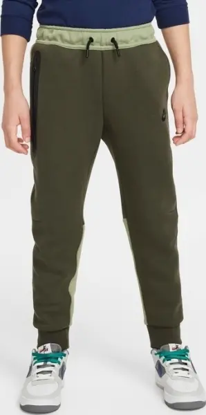 Спортивні штани підліткові Nike TECH FLEECE оливково-світло-зелені FD3287-325