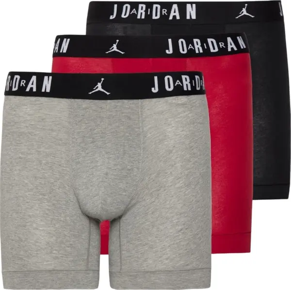 Труси (боксерки) Nike JORDAN FLIGHT COTTON CORE BOXER BRIEFS червоні, сірі, чорні (3 штуки) JM0622-H24
