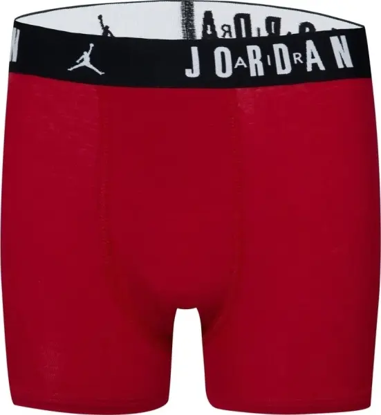 Труси (боксерки) підліткові Nike JORDAN FLIGHT COTTON COTTON BOXER BRIEFS червоні, чорні, сірі (3 штуки) 9J0633-H24
