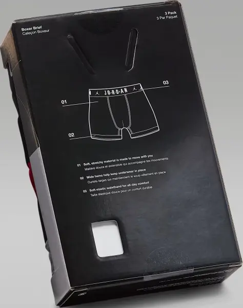 Труси (боксерки) підліткові Nike JORDAN FLIGHT COTTON COTTON BOXER BRIEFS червоні, чорні, сірі (3 штуки) 9J0633-H24