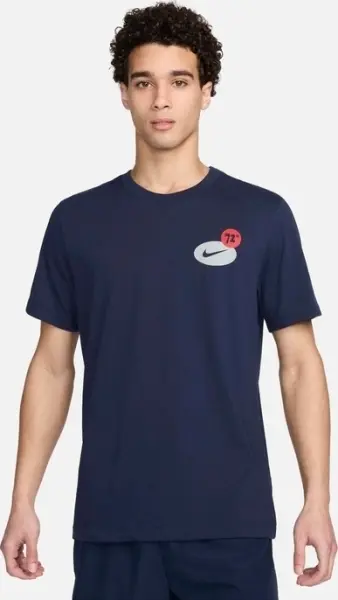 Футболка Nike DRI-FIT FITNESS GFX темно-синяя FV8366-451