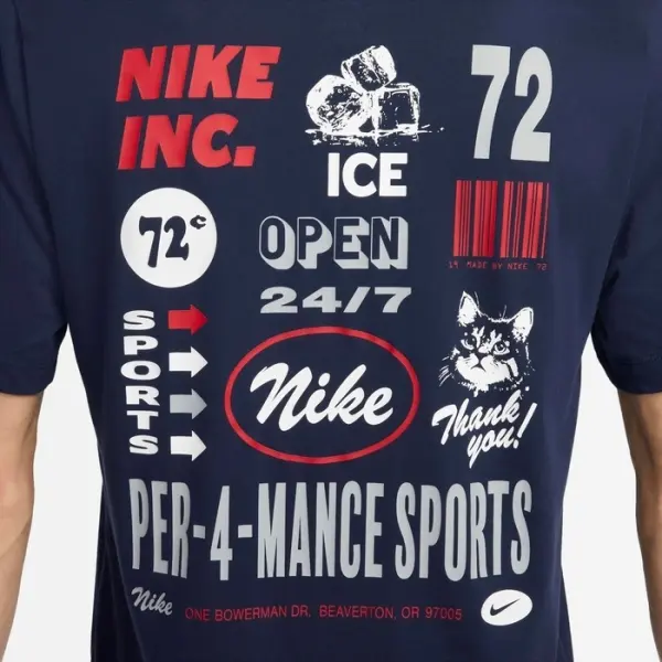 Футболка Nike DRI-FIT FITNESS GFX темно-синяя FV8366-451