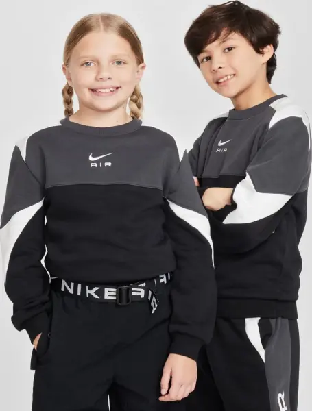 Свитшот подростковый Nike AIR CREW черно-серый FZ4956-010
