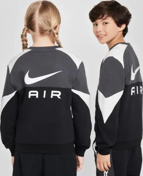 Свитшот подростковый Nike AIR CREW черно-серый FZ4956-010