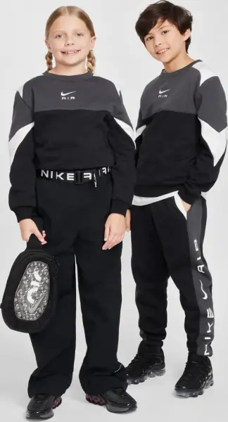 Свитшот подростковый Nike AIR CREW черно-серый FZ4956-010