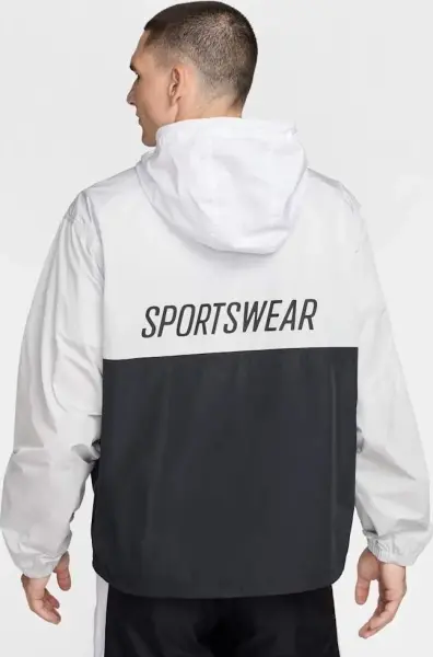 Вітровка Nike CLUB MARINA PULLOVER ANORAK біло-чорна HJ1957-025