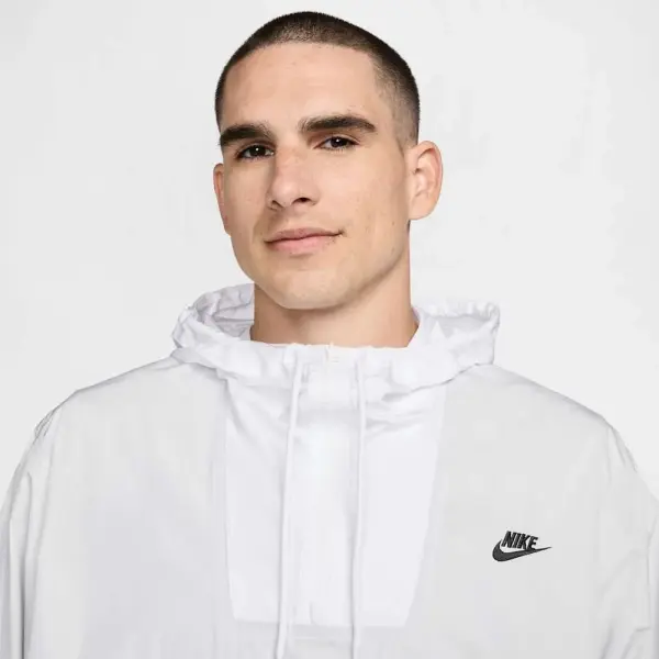 Вітровка Nike CLUB MARINA PULLOVER ANORAK біло-чорна HJ1957-025