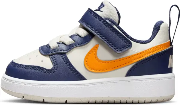 Кроссовки детские Nike COURT BOROUGH LOW RECRAFT (TD) темно-сине-оранжево-кремовые DV5458-126