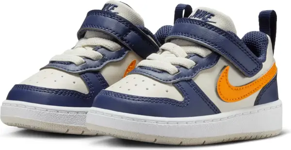Кроссовки детские Nike COURT BOROUGH LOW RECRAFT (TD) темно-сине-оранжево-кремовые DV5458-126