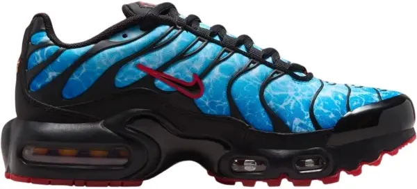 Кроссовки подростковые Nike AIR MAX PLUS (GS) голубо-черно-красные HV2884-400