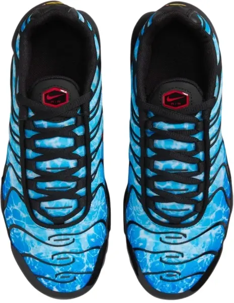 Кроссовки подростковые Nike AIR MAX PLUS (GS) голубо-черно-красные HV2884-400