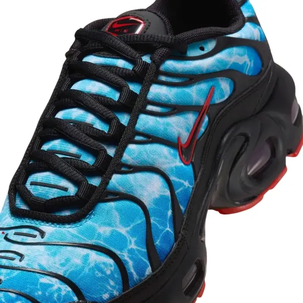 Кроссовки подростковые Nike AIR MAX PLUS (GS) голубо-черно-красные HV2884-400