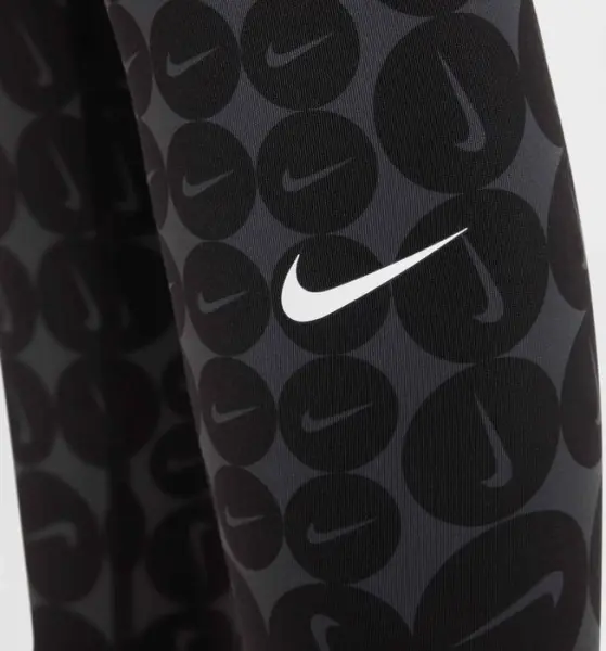 Леггинсы подростковые Nike ONE DRI-FIT HIGH-WAISTED черно-темно-серые HF8228-010