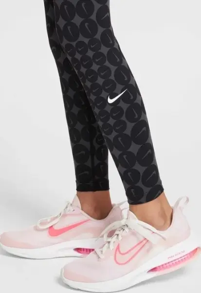 Леггинсы подростковые Nike ONE DRI-FIT HIGH-WAISTED черно-темно-серые HF8228-010