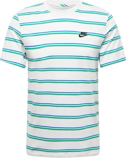 Футболка Nike SPORTSWEAR CLUB STRIPE бело-зелено-синяя DZ2985-094