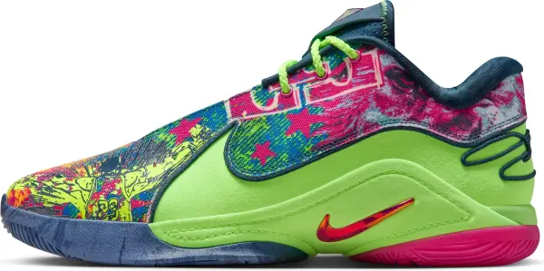 Кроссовки баскетбольные Nike LEBRON XXII BW сине-розово-салатовые HV8451-400