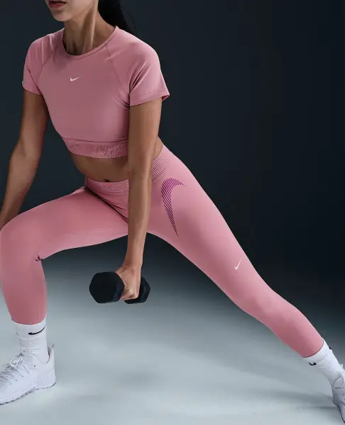 Лосины женские Nike PRO DRI-FIT MID-RISE 7/8 GRAPHIC розовые HJ1219-699