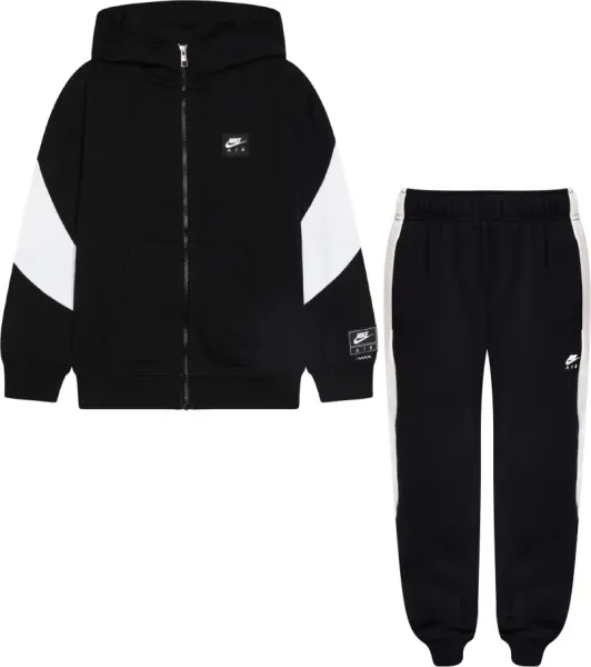 Спортивний костюм підлітковий Nike AIR FLEECE чорно-білий HV1219-010__HF8811-010