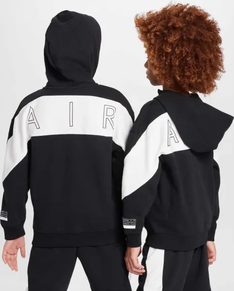 Спортивний костюм підлітковий Nike AIR FLEECE чорно-білий HV1219-010__HF8811-010