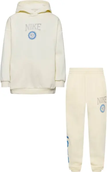 Спортивний костюм підлітковий Nike SPORTSWEAR CLUB FLEECE OVERSIZED кремовий HJ3371-113__HJ3374-113