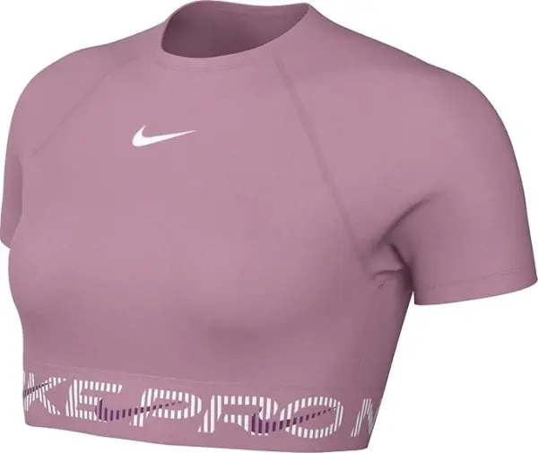 Топ жіночий Nike PRO DRI-FIT SHORT-SLEEVE CROPPED GRAPHIC рожевий HM6369-699