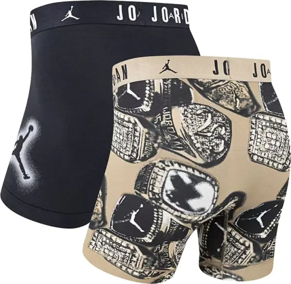 Труси (боксерки) Nike AIR JORDAN FLIGHT MVP 2-PACK BOXER BRIEFS світло-коричневі, чорні (2 штуки) JM0744-J34