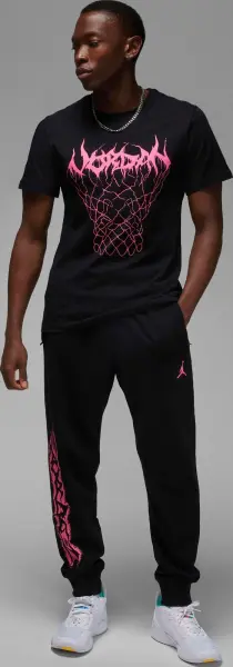 Футболка Nike JORDAN SPORT DRI-FIT черно-розовая FN5974-010