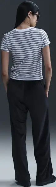 Футболка жіноча Nike SPORTSWEAR CHILL KNIT SLIM STRIPED біло-сіра HF9524-100