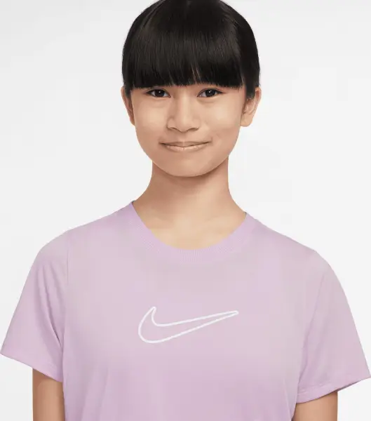 Футболка підліткова Nike ONE FITTED DRI-FIT бузкова FZ5600-537